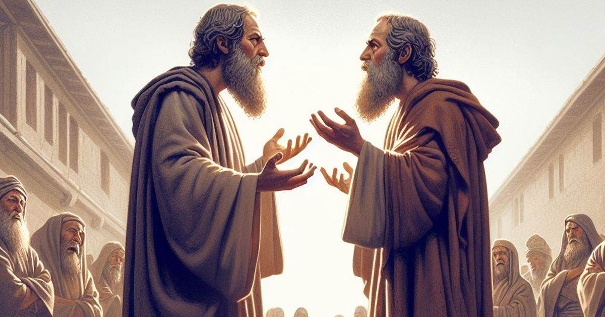 ai generated image of two biblical men arguing